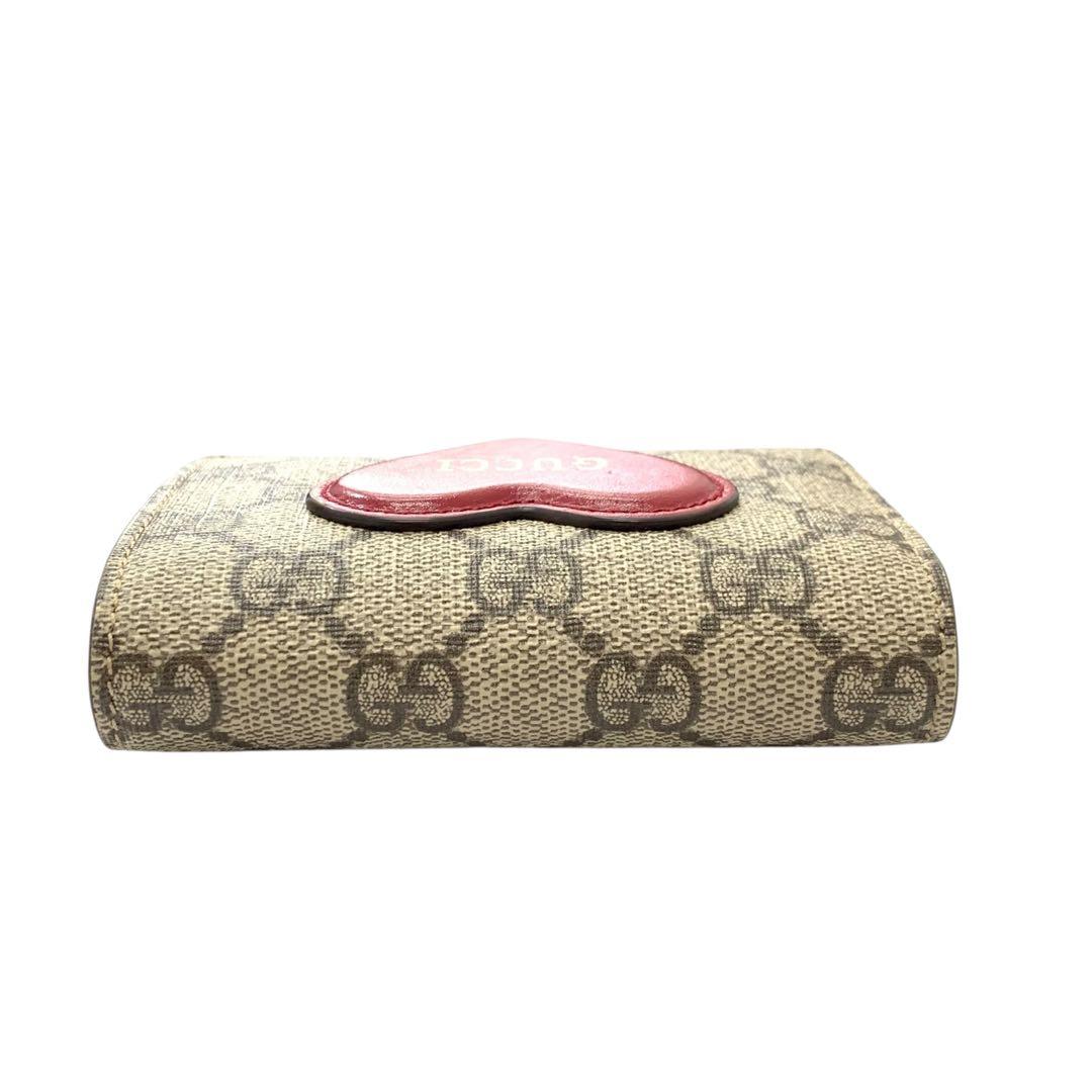 【美品】GUCCI グッチ GGスプリーム ハート コンパクト財布 648848