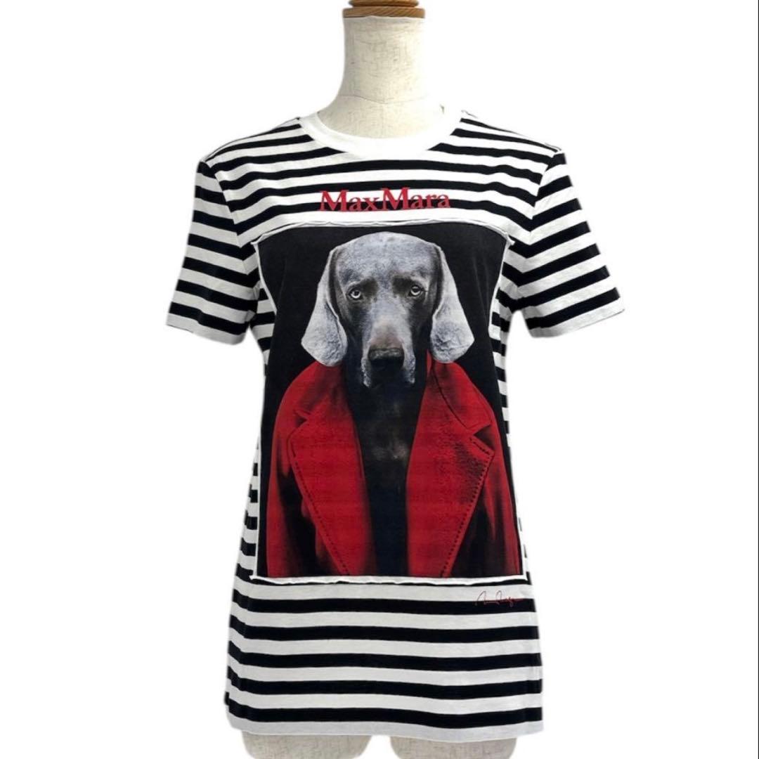 美品MaxMara　ROSSO　TシャツドッグXS　VANIGLIA黒白ボーダー