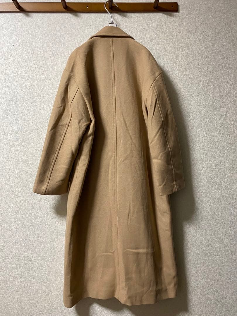 ZARA マンテコ　ウール混ダブルブレストロングコート