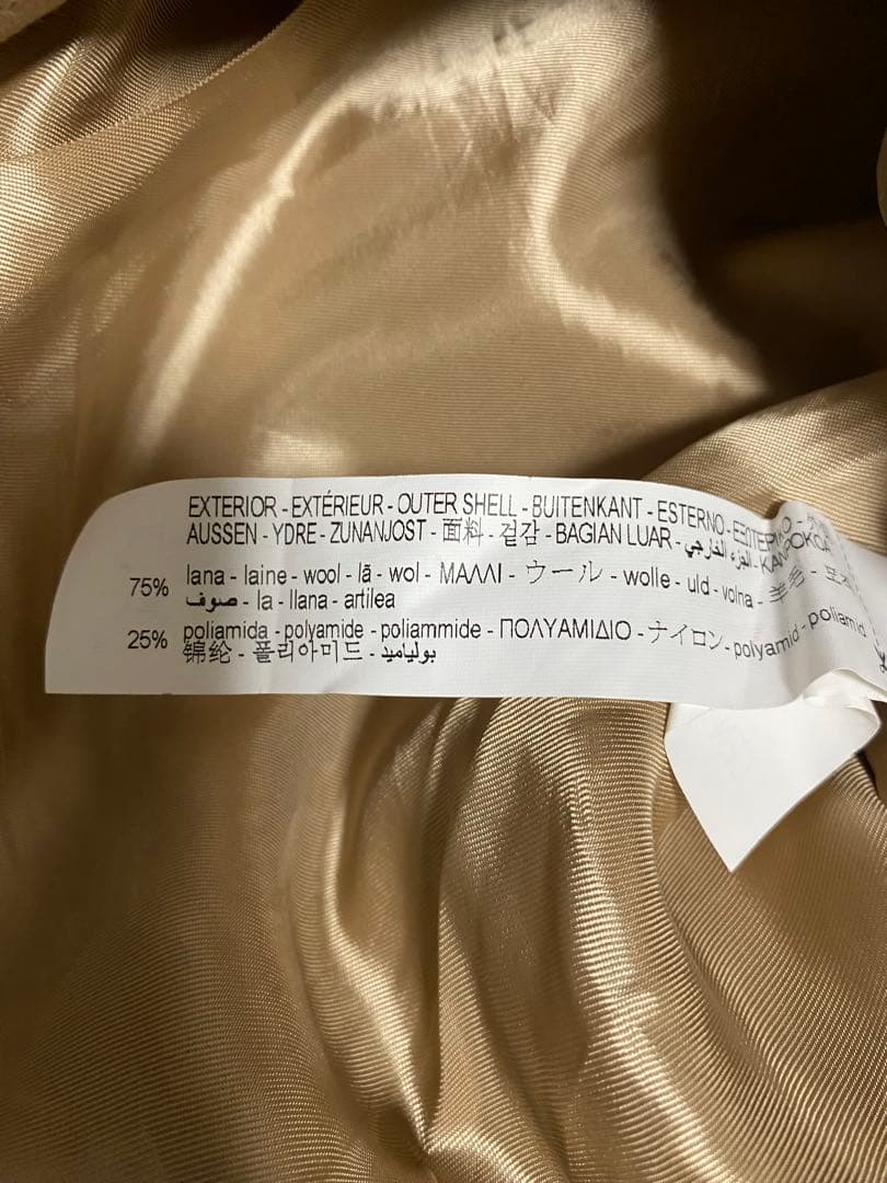 ZARA マンテコ　ウール混ダブルブレストロングコート