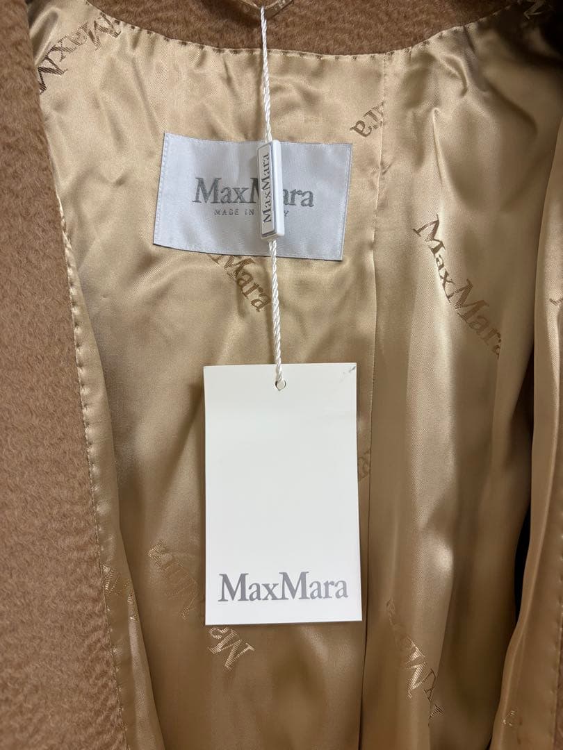 【新品タグ付き】MaxMara ピュアキャメル マニュエラ フーディッドコート