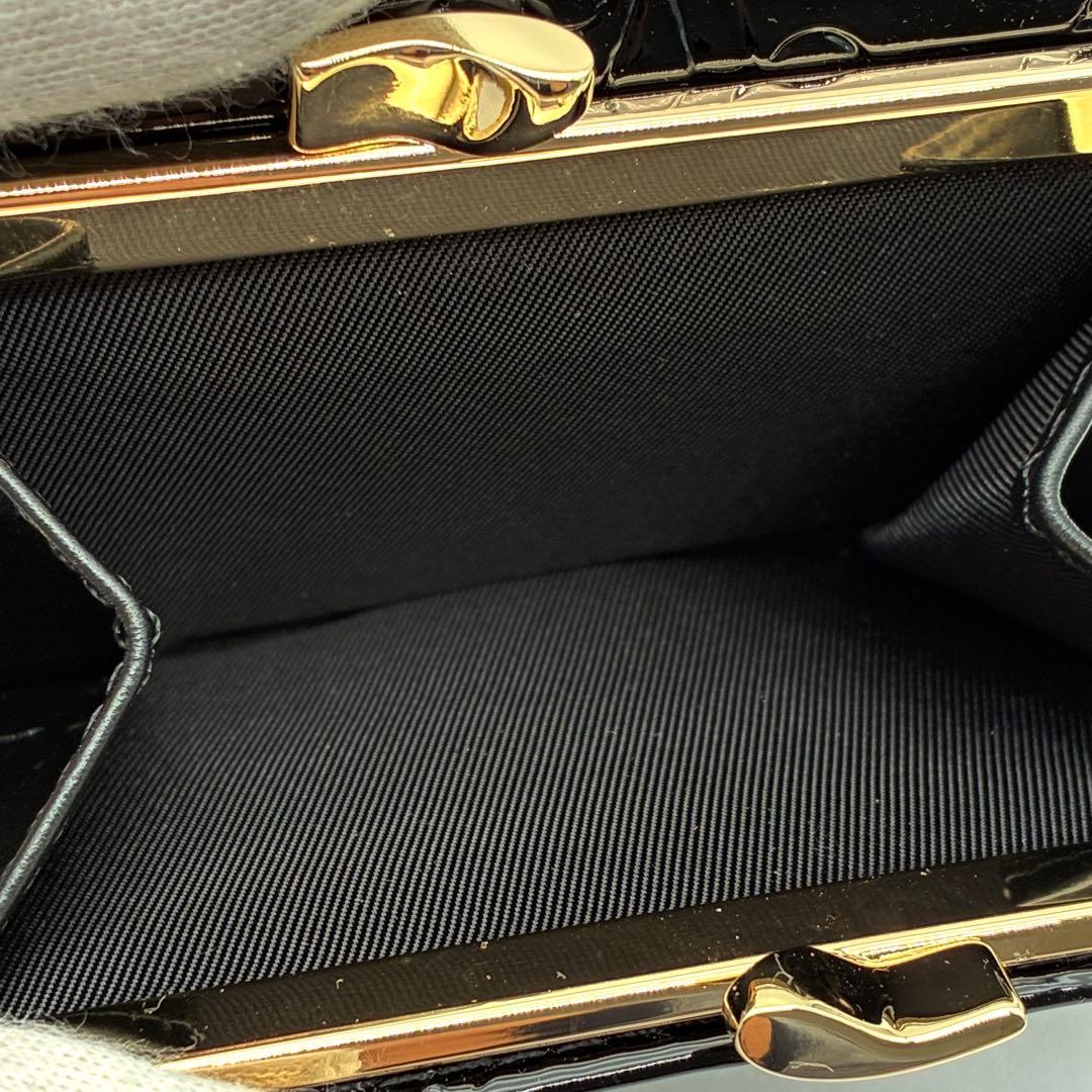 未使用保管品 ヴィヴィアンウエストウッド 三つ折り財布 オーブ がま口 総柄 黒