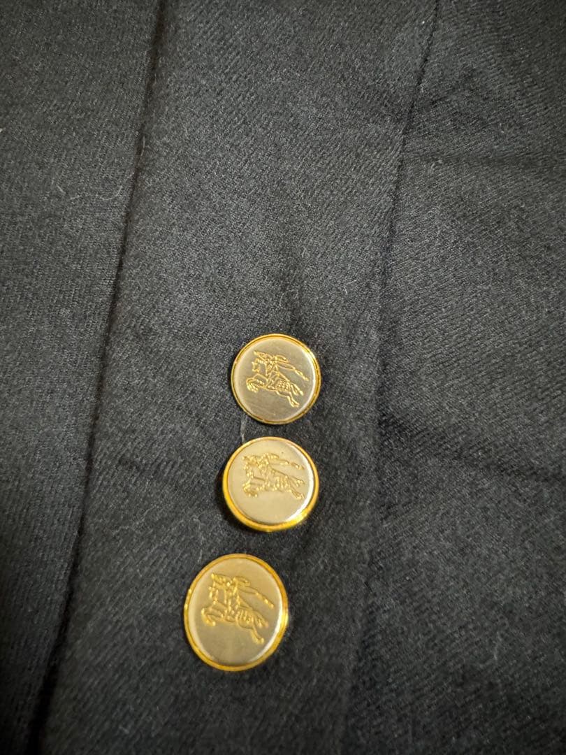 Burberrys テーラードジャケット ブラック 金ボタン ウール 紺ブレ