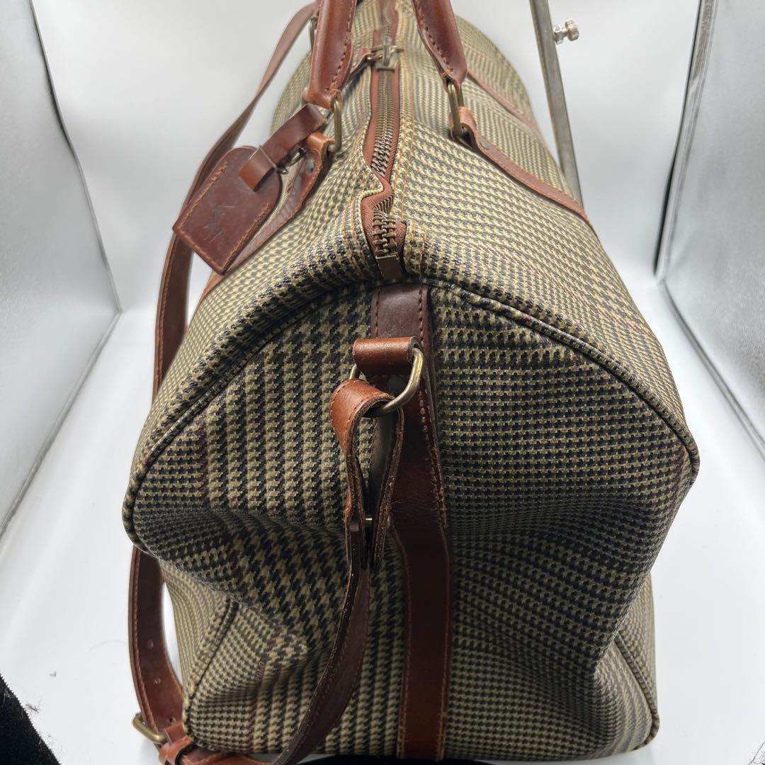 【良品】ポロラルフローレン ボストンバッグ 旅行鞄 2way 千鳥格子 カデナ