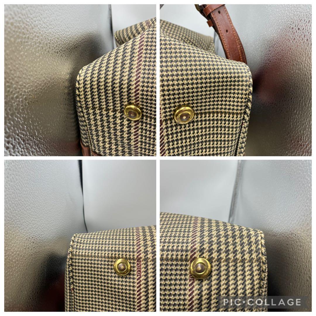 【良品】ポロラルフローレン ボストンバッグ 旅行鞄 2way 千鳥格子 カデナ