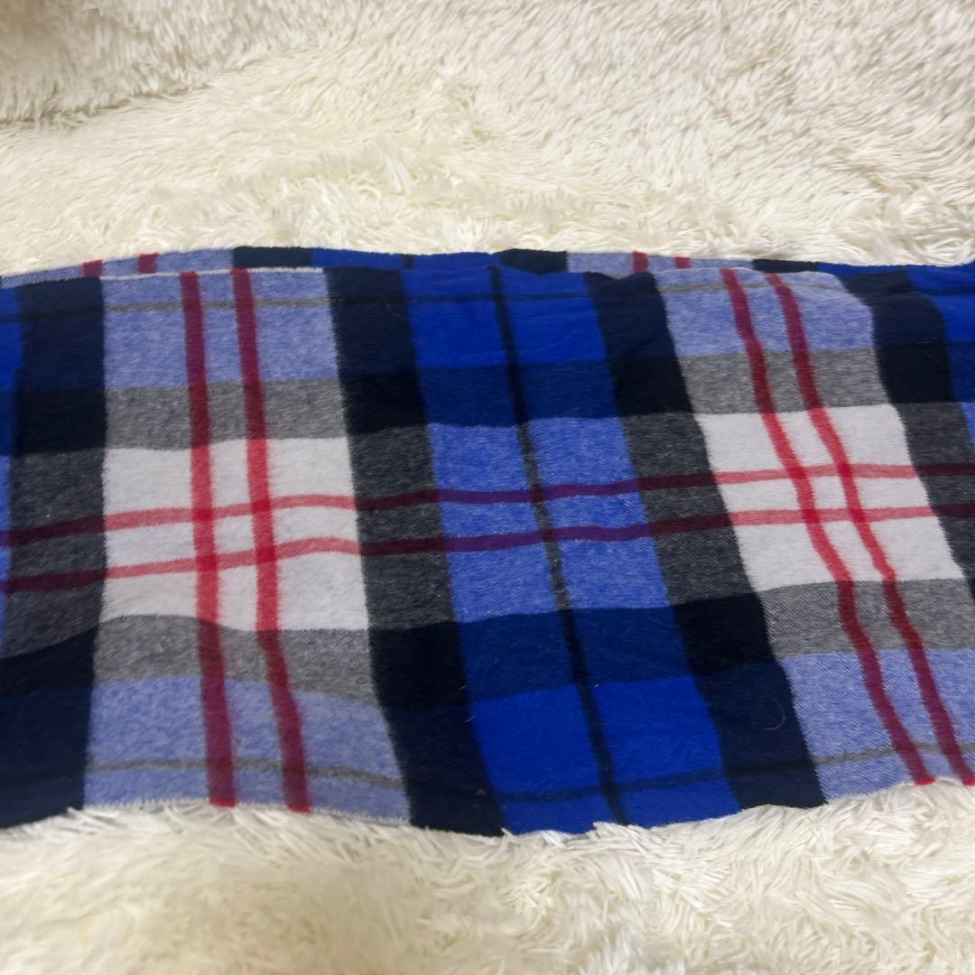 美品 ジョンストンズ カシミヤ100％ 中判　マクファデンブルー チェック