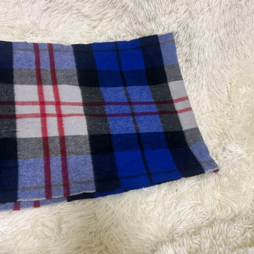 美品 ジョンストンズ カシミヤ100％ 中判　マクファデンブルー チェック
