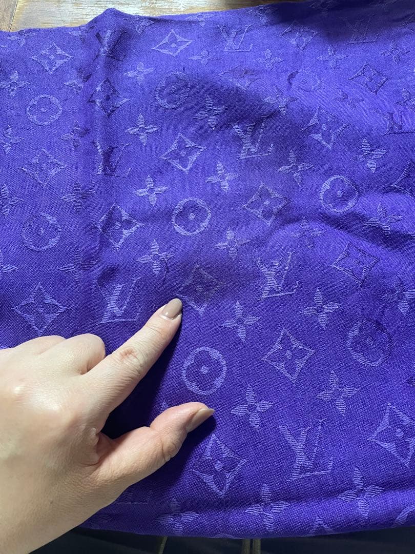 ク*コ様 入学入園LOUIS VUITTON ルイヴィトン紫大判ストールショール