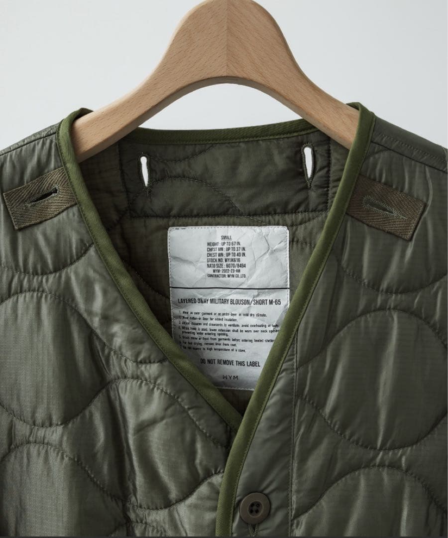 【未使用】LAYERED 3WAY MILITARY BLOUSON カーキM