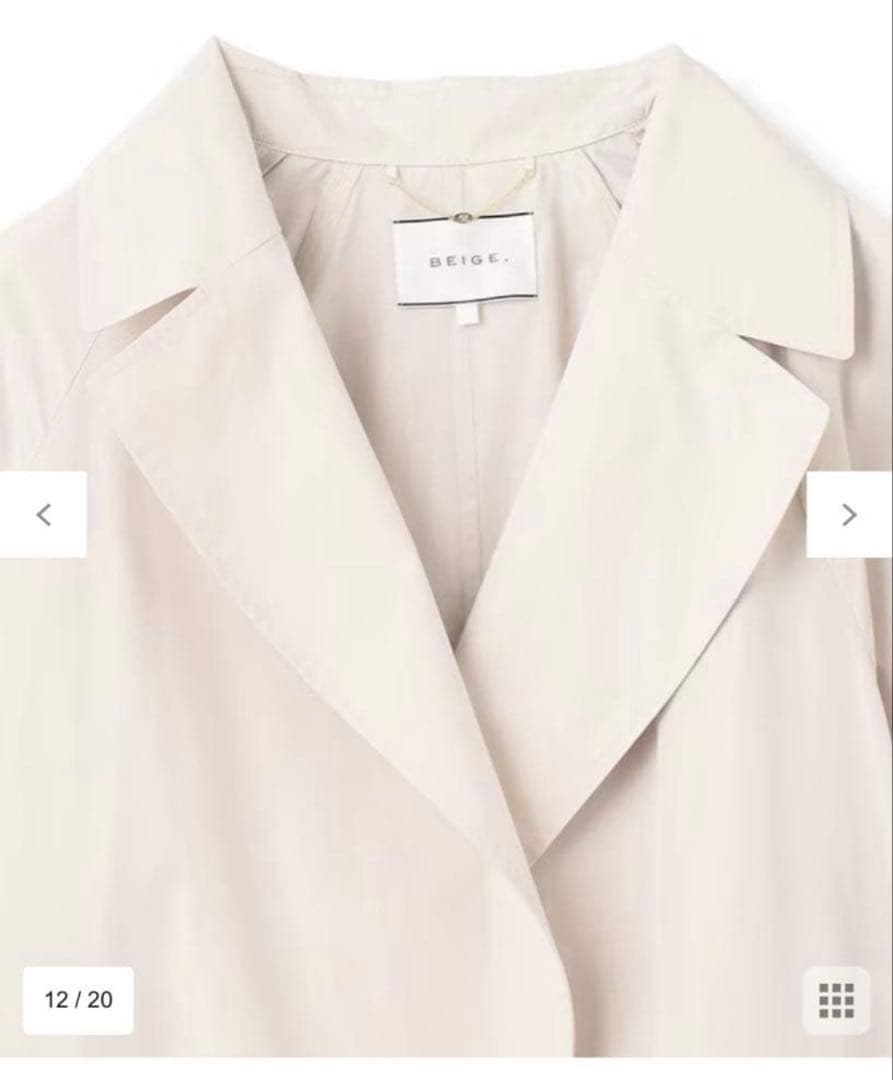 VOGUE掲載 BEIGE, 新品タグ付き 今期トレンチコート ベイジ　トレンチ