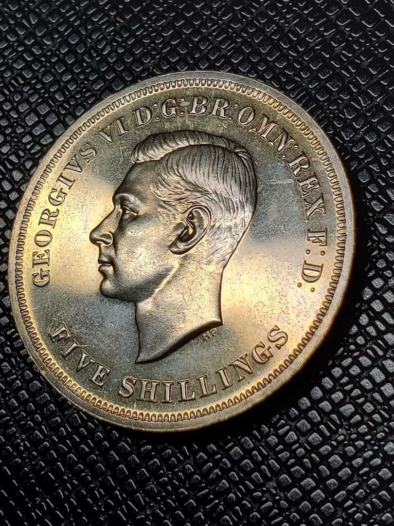 2091.　貴重品　大型　1951年　イギリス　5シリング　硬貨 ジョージ6世