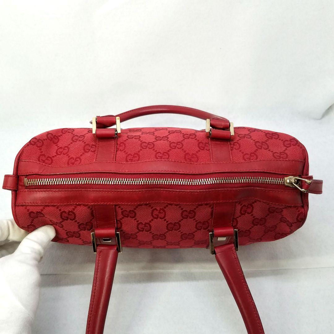 GUCCI グッチ ミニボストンバッグ GGキャンバス 赤 レッド