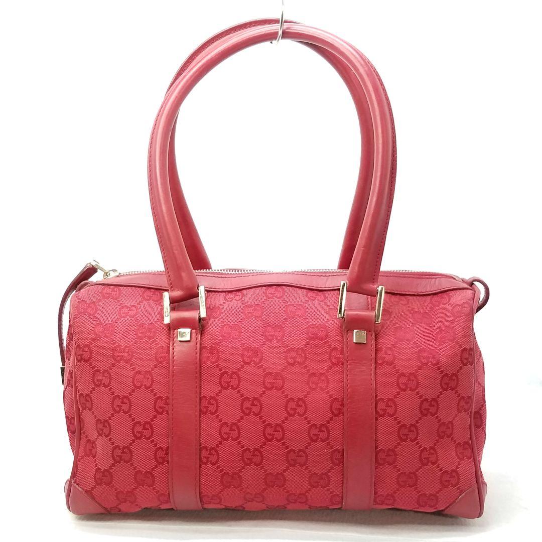 GUCCI グッチ ミニボストンバッグ GGキャンバス 赤 レッド