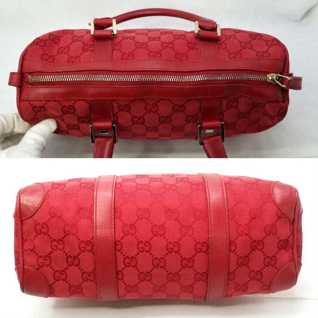 GUCCI グッチ ミニボストンバッグ GGキャンバス 赤 レッド