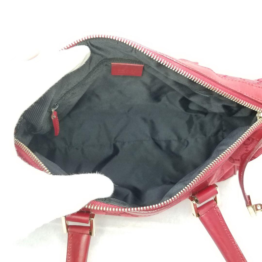 GUCCI グッチ ミニボストンバッグ GGキャンバス 赤 レッド