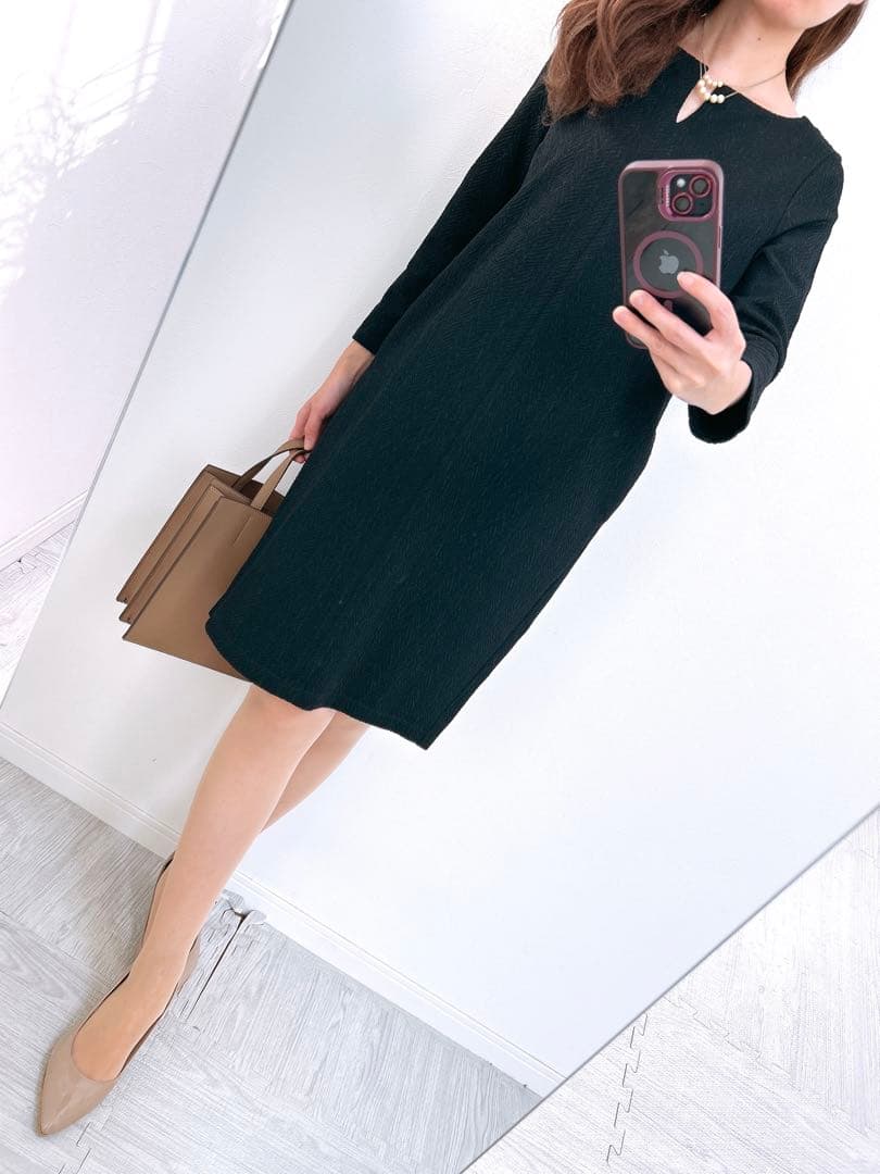 【あこ✨】❤️ANAYI✨サイズ38✨スリットネックワンピース