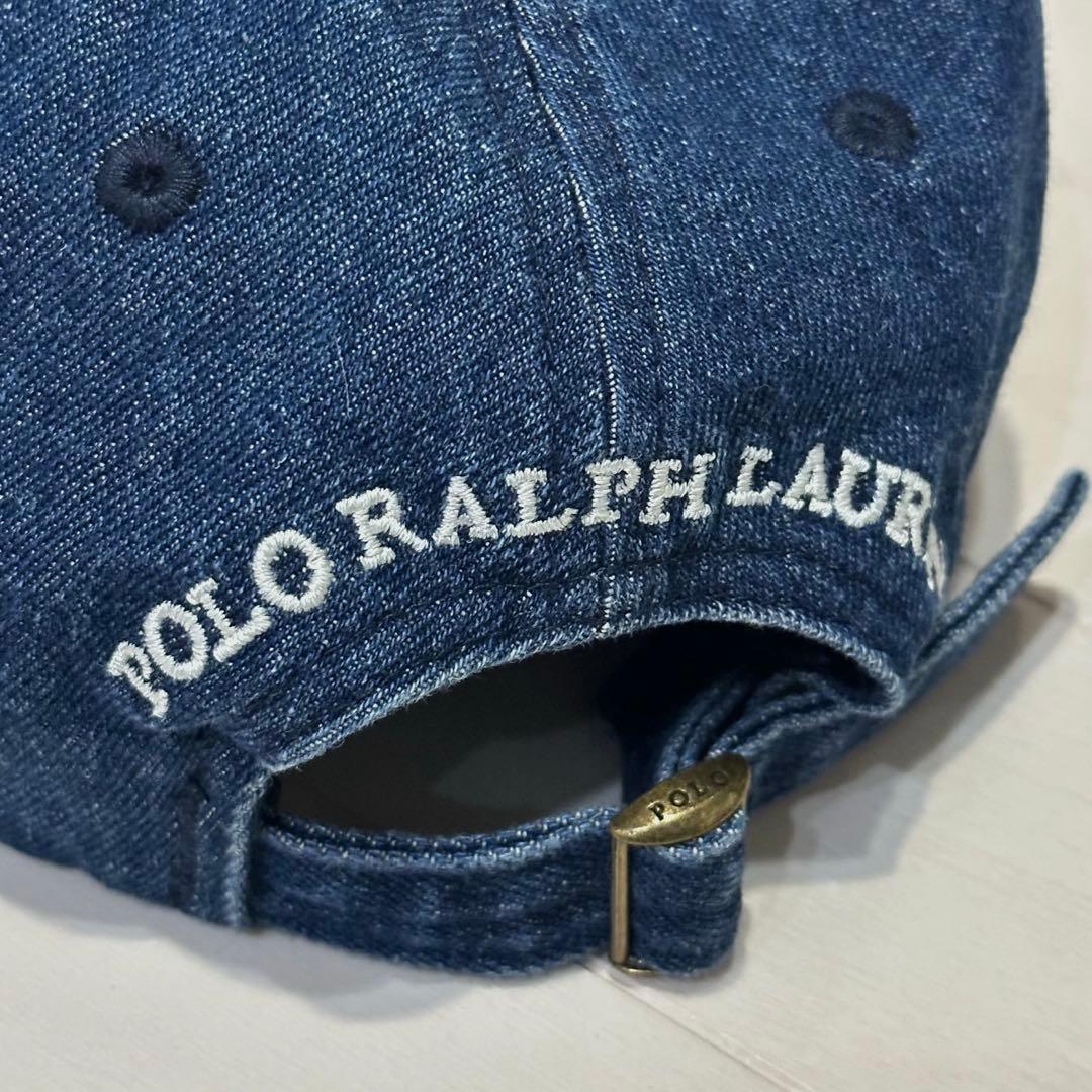 美品 Polo Ralph Laurenラルフローレン ポロベア デニムキャップ