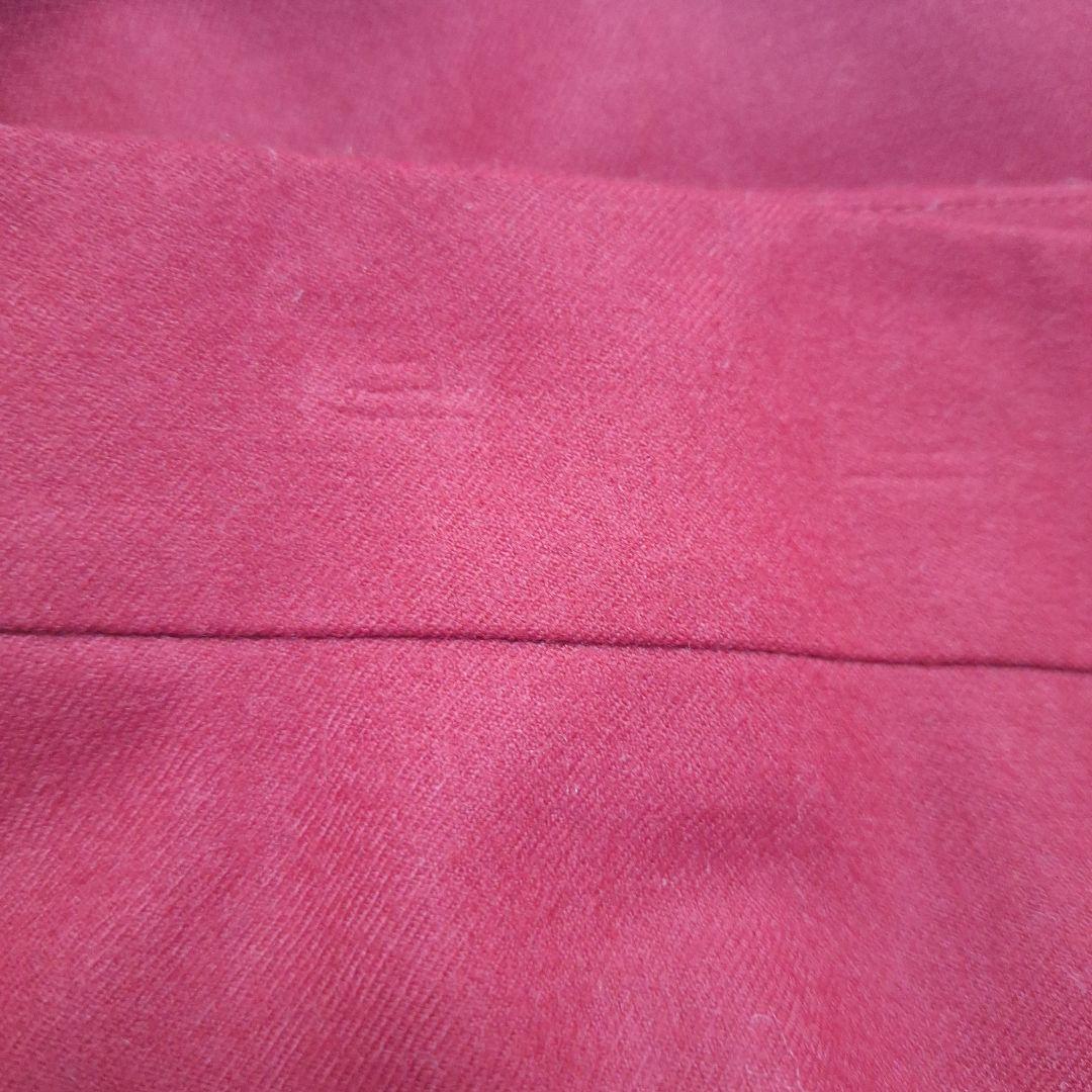 【未使用美品】ウールサキソニーストレッチ フレアスカート レッド系 46