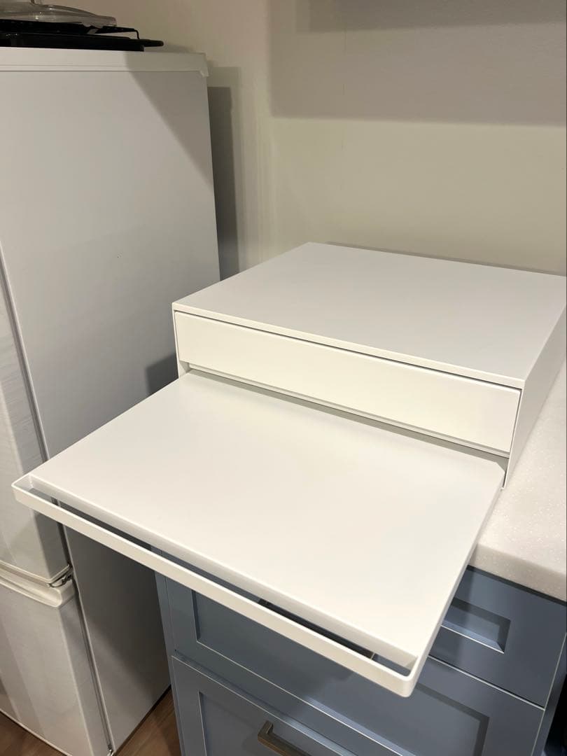 山崎実業キッチン家電下引き出しユニット（ホワイト）