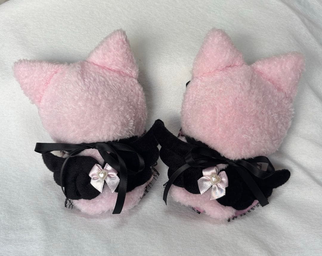ちびぐるみ ぬい服 11cm ねこ耳 ２着セット ピンク ブラック