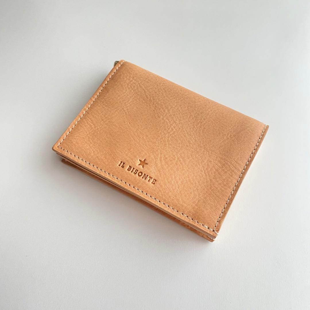 【IL BISONTE】イルビゾンテ 2つ折り財布 コンパクト ナチュラル 新品