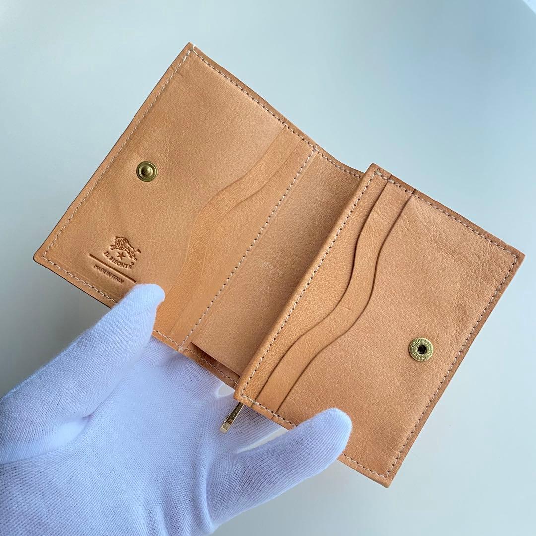 【IL BISONTE】イルビゾンテ 2つ折り財布 コンパクト ナチュラル 新品