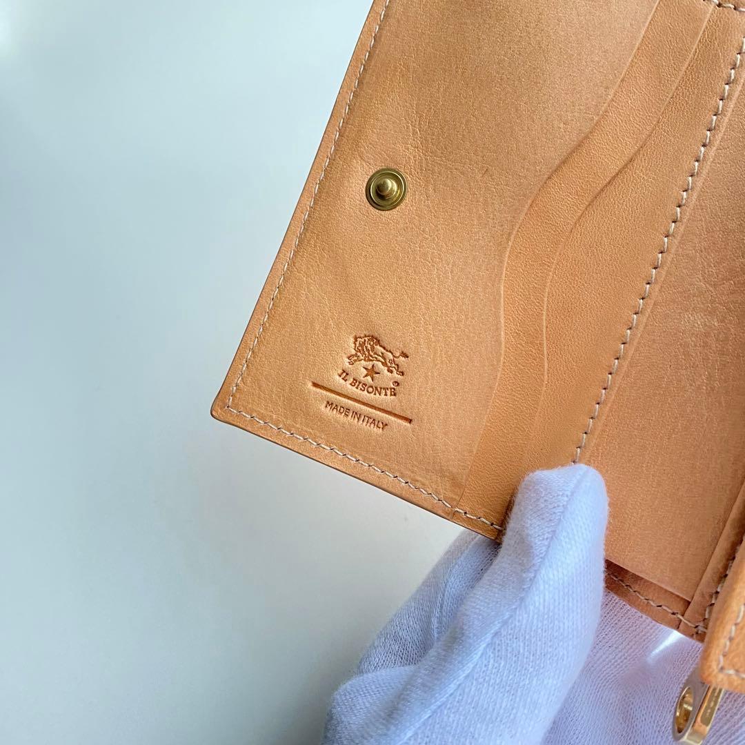 【IL BISONTE】イルビゾンテ 2つ折り財布 コンパクト ナチュラル 新品