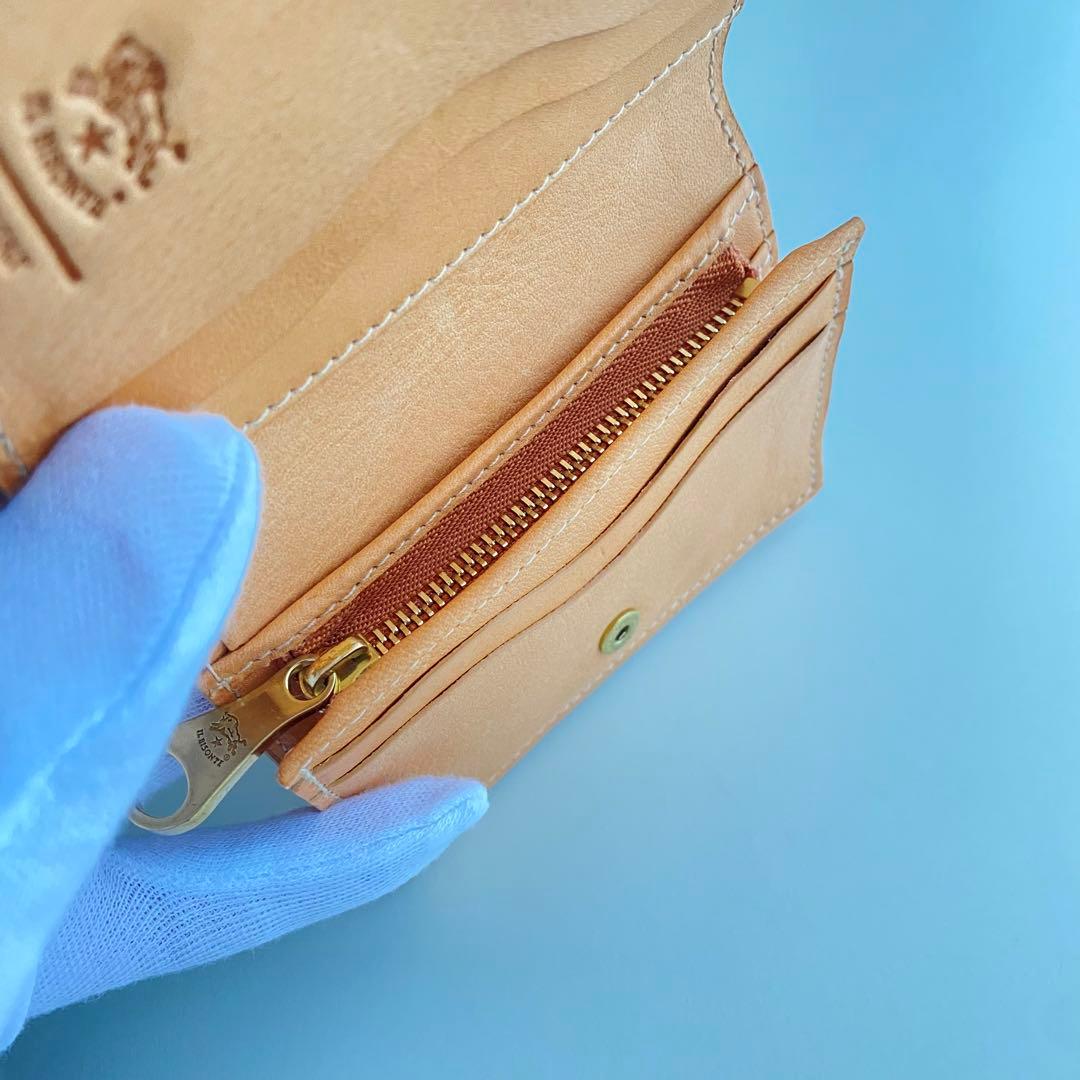 【IL BISONTE】イルビゾンテ 2つ折り財布 コンパクト ナチュラル 新品