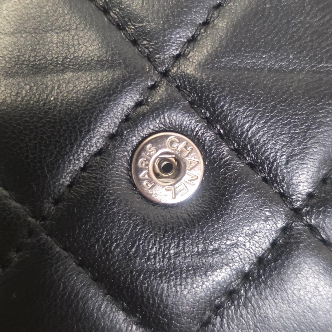 CHANEL マトラッセ ラムスキン Wホック財布 ココマーク 黒 ボルドー