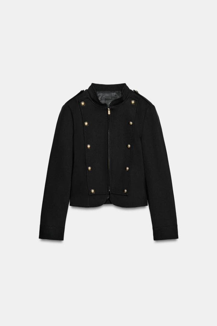 新品✨ ZARA ナポレオンジャケット ボタン付きフィットブレザー S