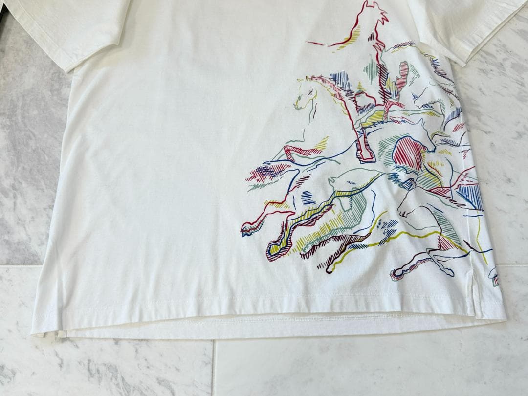 極美品★HERMESメンズTシャツXL コットン カヴァルカード ホースプリント