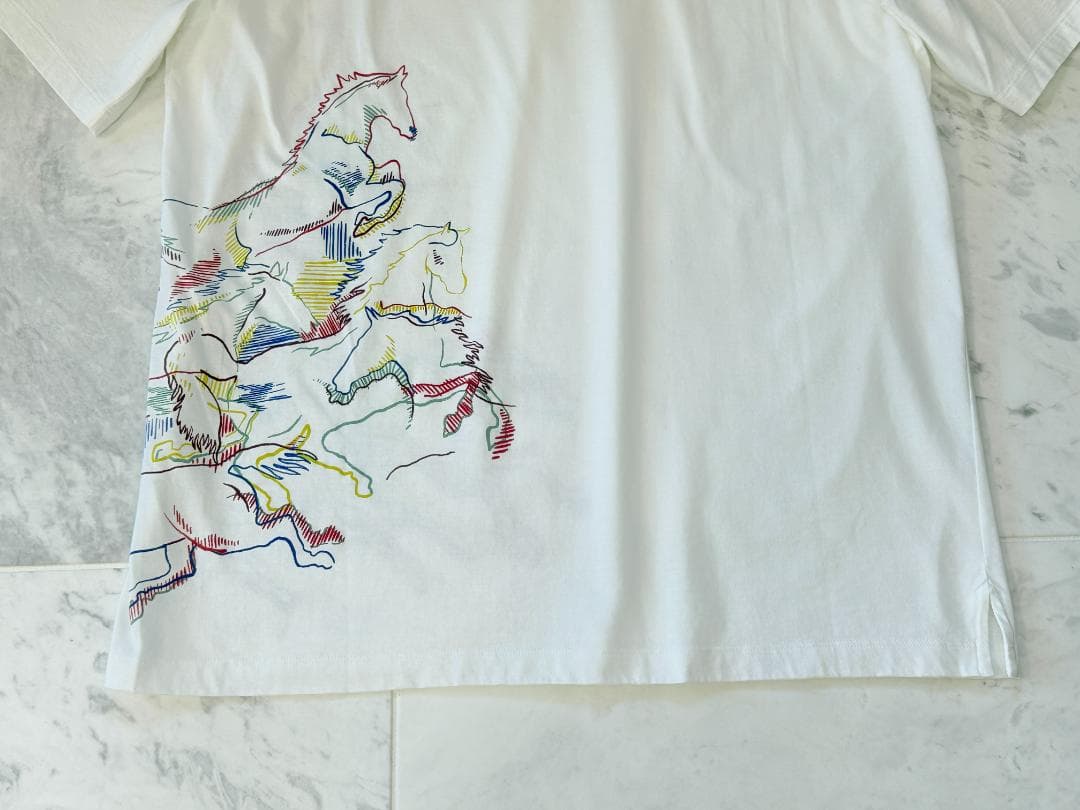 極美品★HERMESメンズTシャツXL コットン カヴァルカード ホースプリント