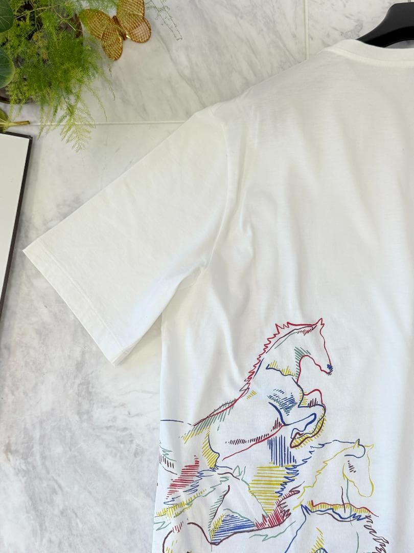 極美品★HERMESメンズTシャツXL コットン カヴァルカード ホースプリント