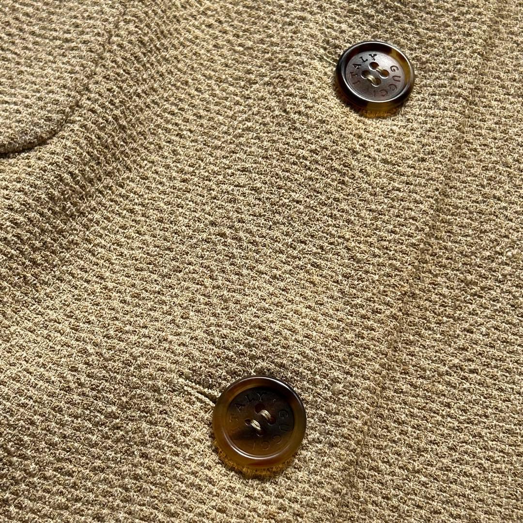 【美品】GUCCI ヴィンテージ シルク ジャケット サイズ42 ベージュ
