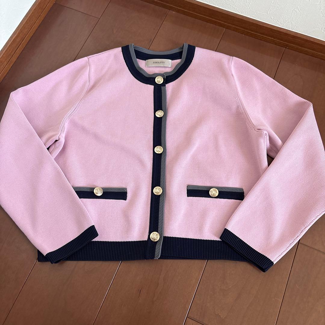 ジャスグリッティー　配色クルーカーデアンサンブル　herlipto anuans