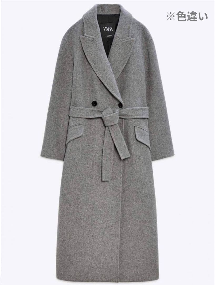 【新品】ZARA ザラ ロングコート ダブル ベルト付き M