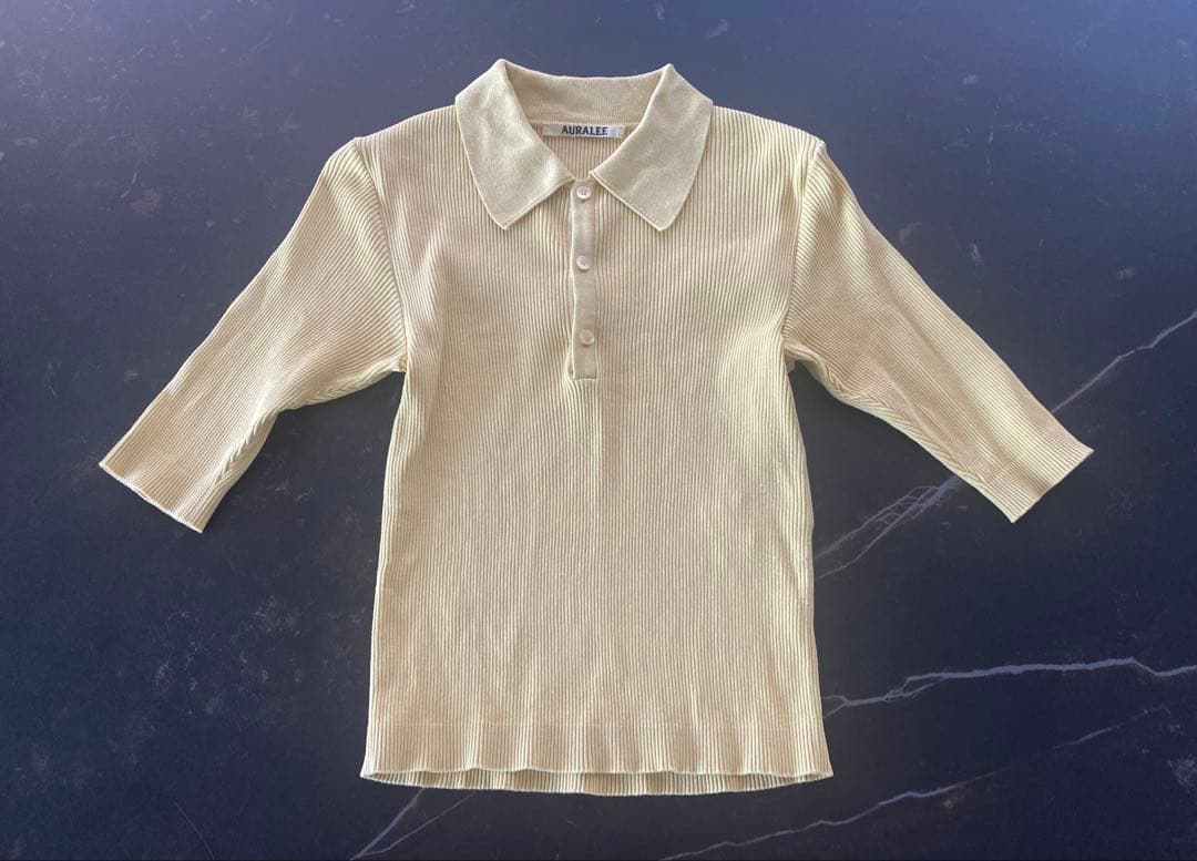 AURALEE オーラリー リブニット ポロシャツ SIZE0