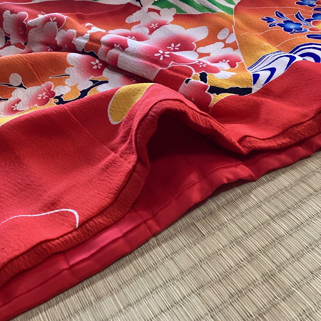 正絹踊り着物　裾引き