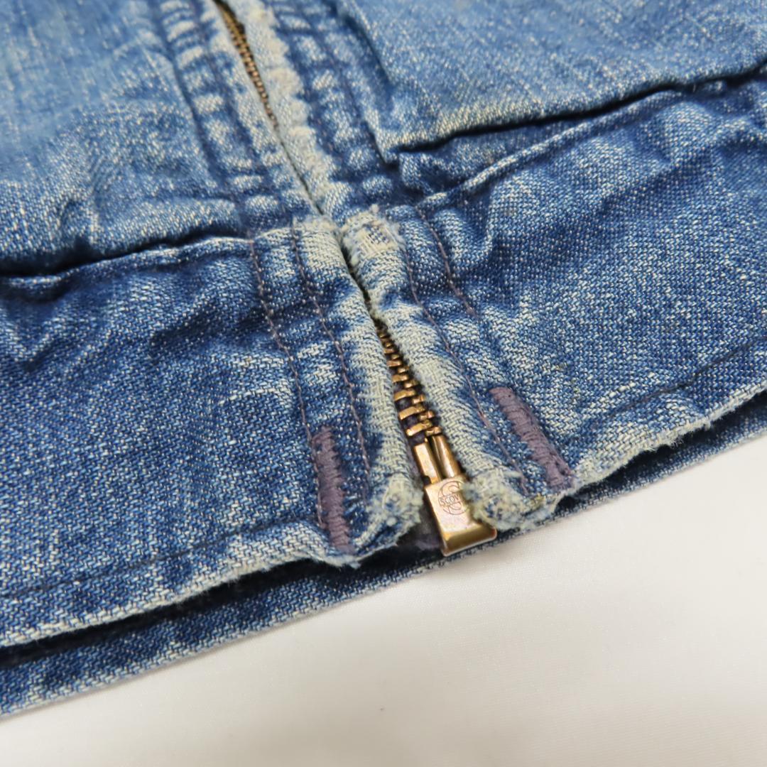 60s VINTAGE 裏ブランケット GRIPPERジップ デニム ジャケット