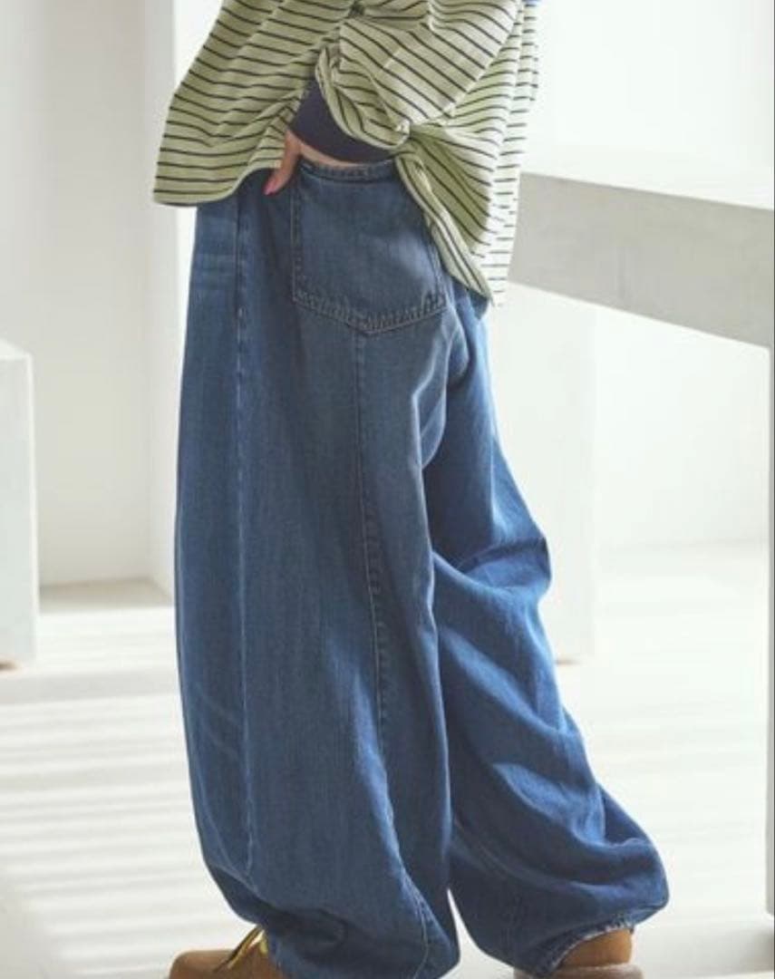 ニコアンド 3Dドロップデニムパンツ