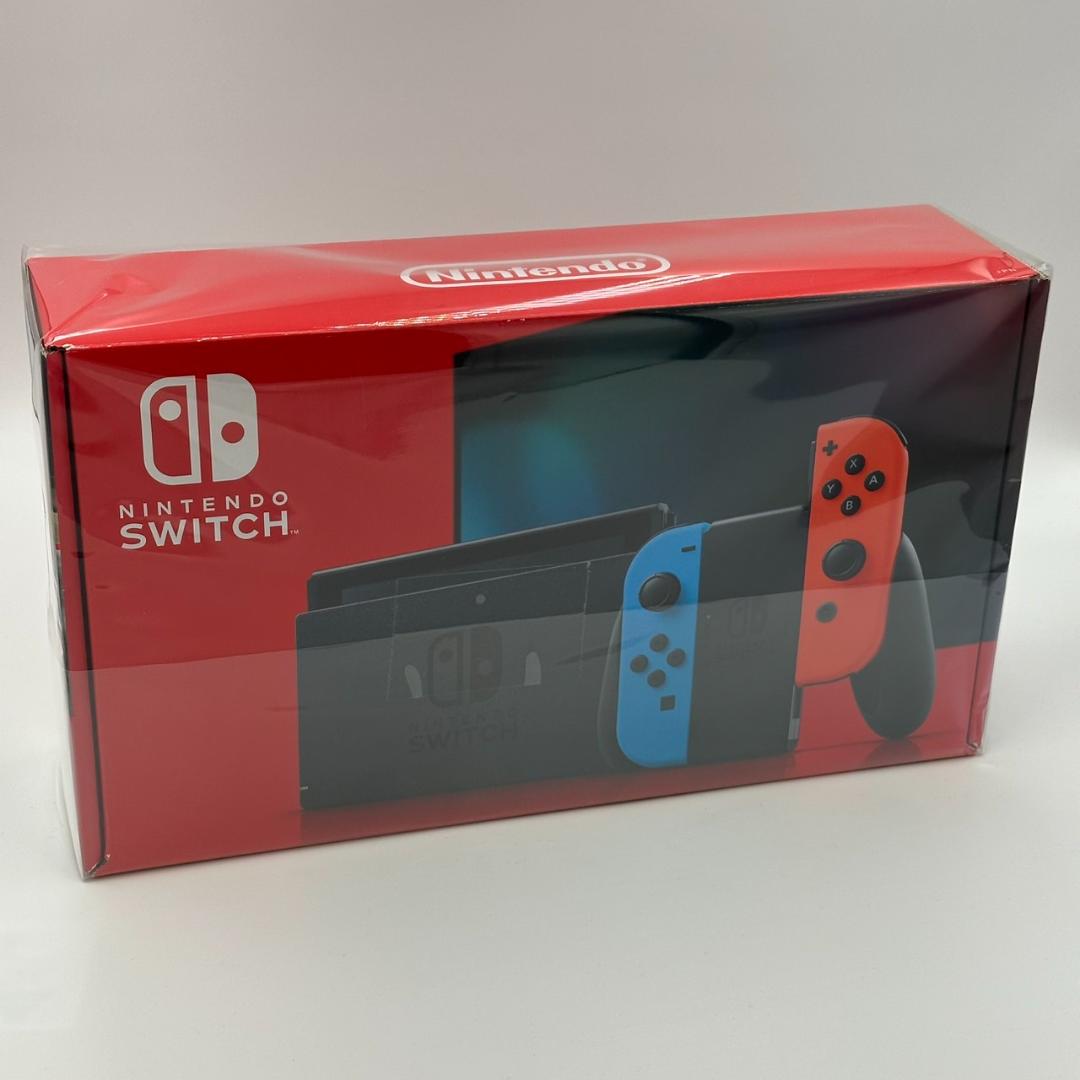 動作品 強化版 Nintendo Switch 本体 ネオンレッドブルー