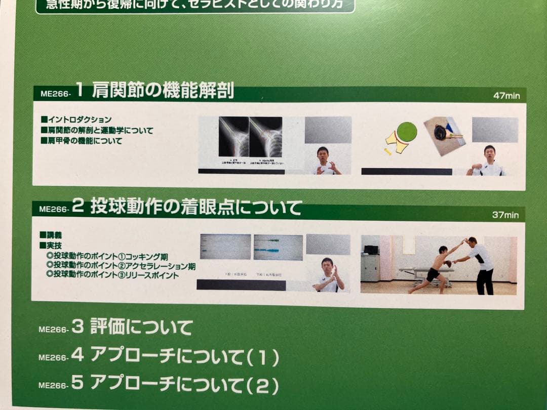 投球障害肩に対するアプローチ DVD 全５枚 実技・解説：遊佐 隆