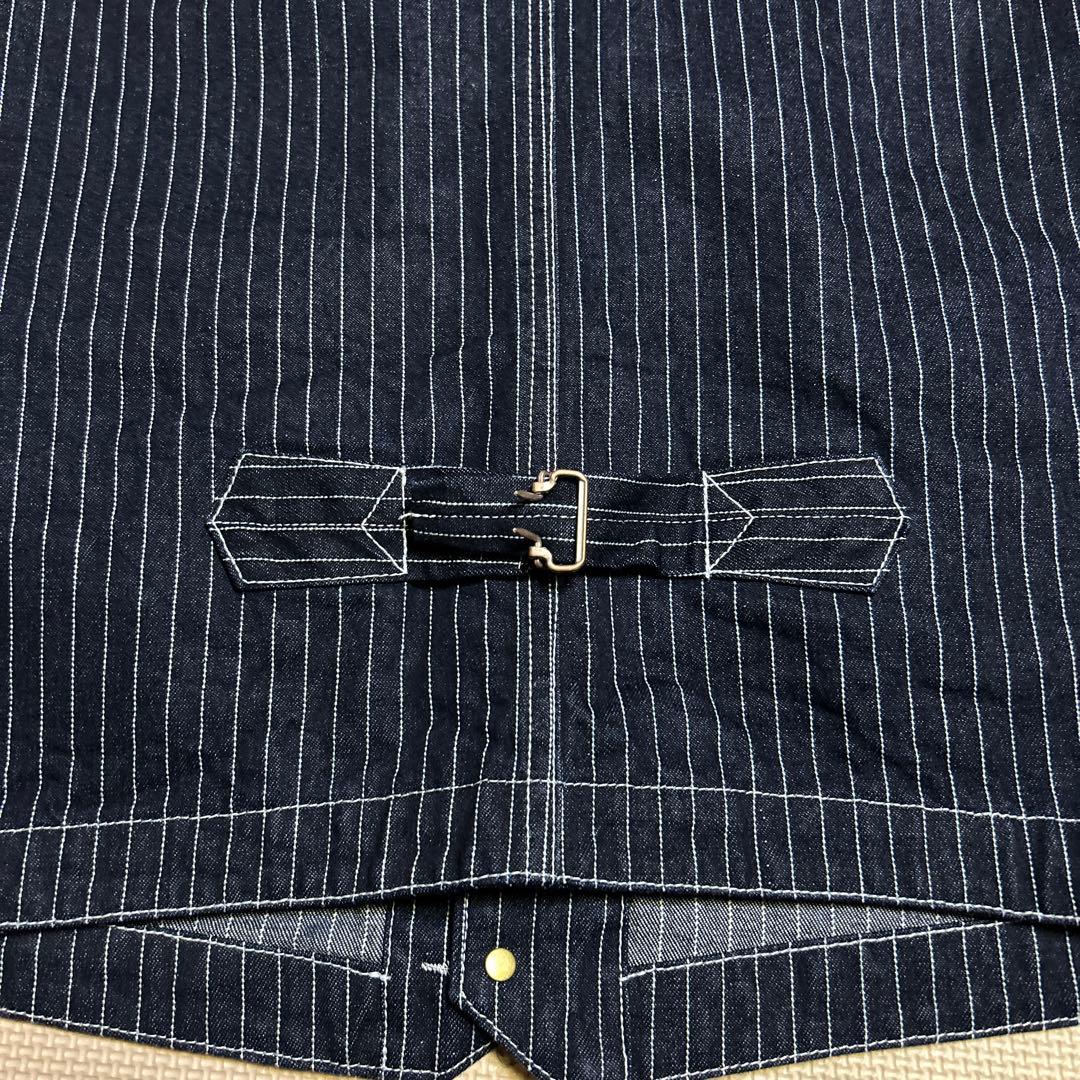 ウォバッシュ　デニム　アメカジ　XL ベスト　ミリタリー　ストライプ　瞬間セール