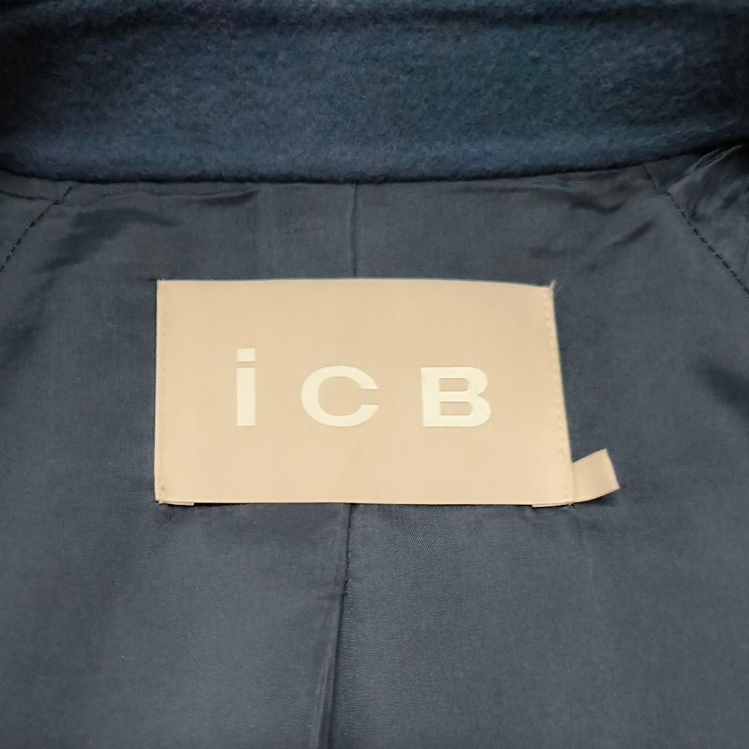 極美品★ICB ウールリバー ロングコート ブルーグレー 軽量 定価約7万