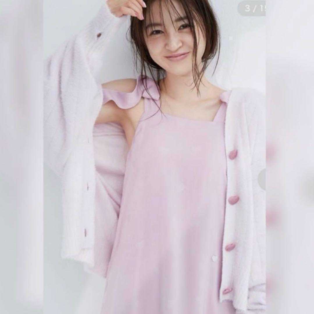 gelato pique PINK フェザーリブカーディガン ハート