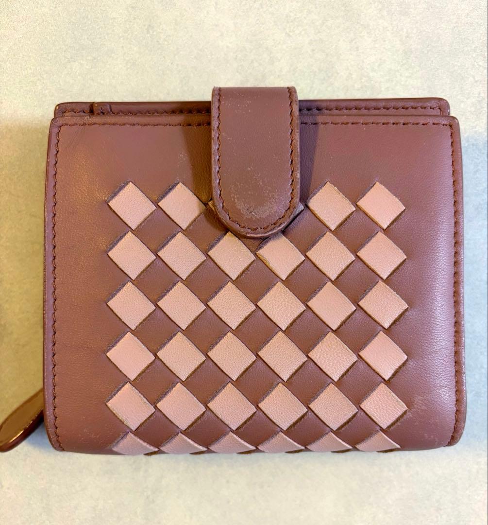 【お値下げ】　Bottega Veneta 二つ折財布 ベージュピンク