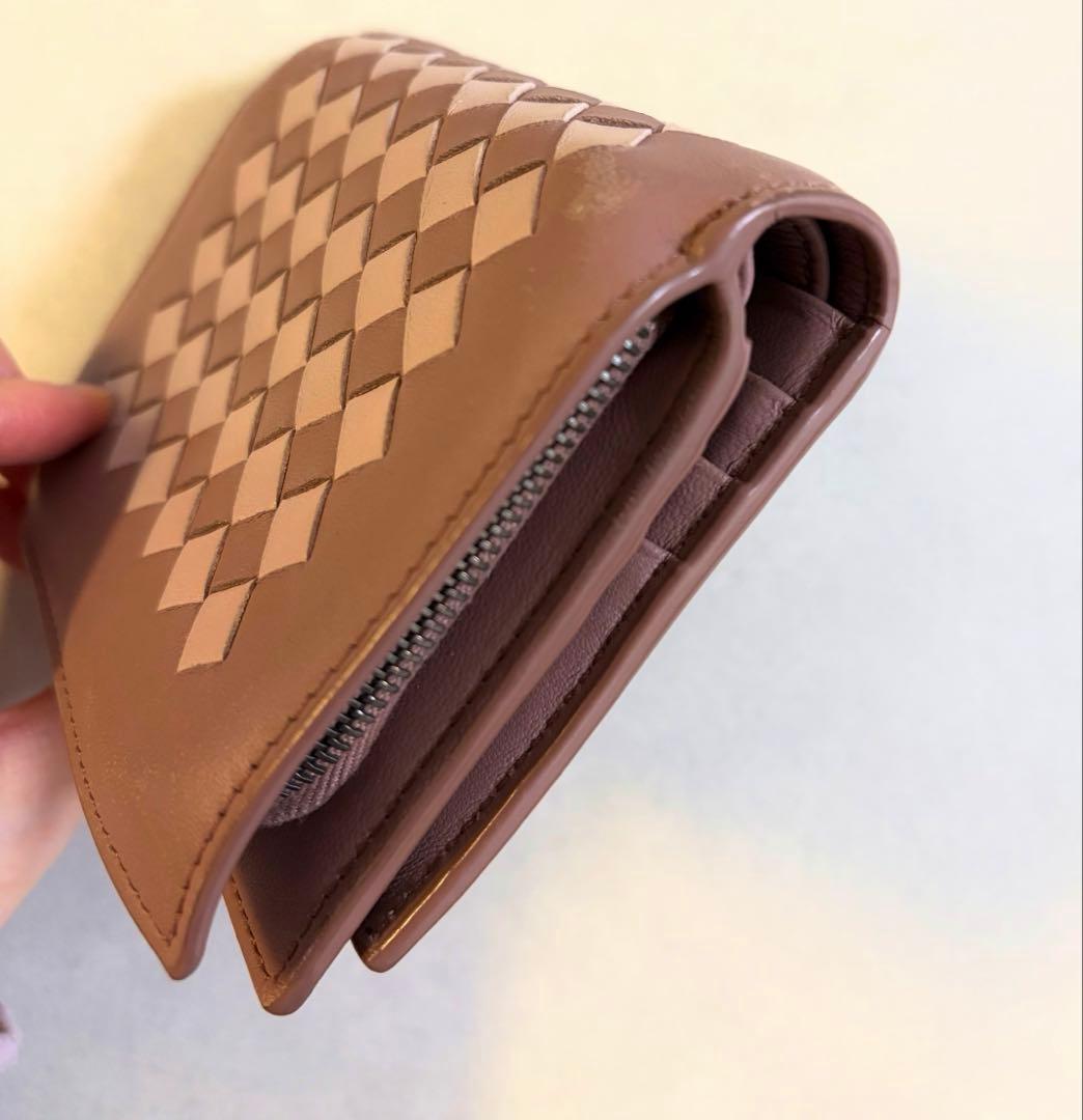 【お値下げ】　Bottega Veneta 二つ折財布 ベージュピンク