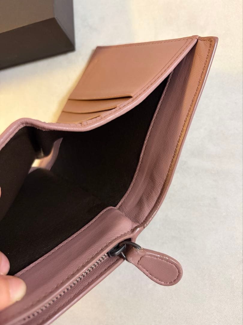 【お値下げ】　Bottega Veneta 二つ折財布 ベージュピンク