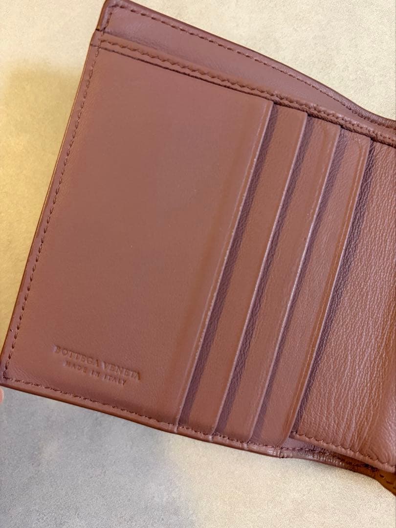 【お値下げ】　Bottega Veneta 二つ折財布 ベージュピンク