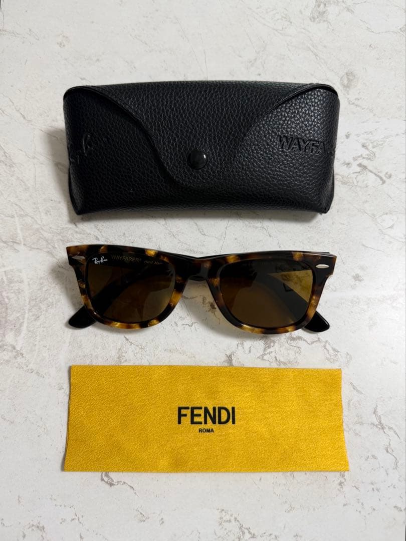 I*8様 美品 Ray-Ban Wayfarer レイバンRB2140 べっ甲